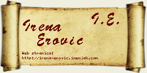 Irena Erović vizit kartica